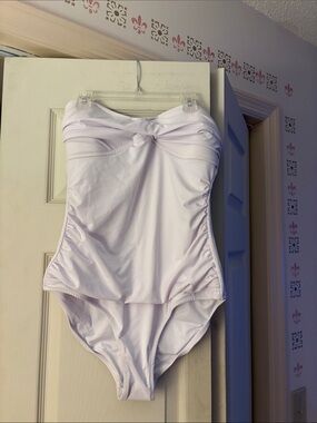 Letarte White Strapless One-Piece Swimsuit